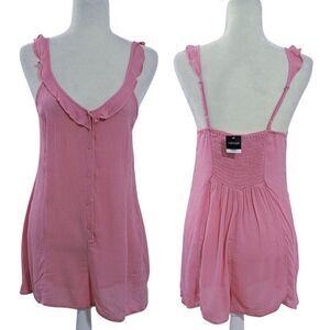 Topshop Women's Pink Sleeveless Vacation Travel Romper One Piece Sz Medium